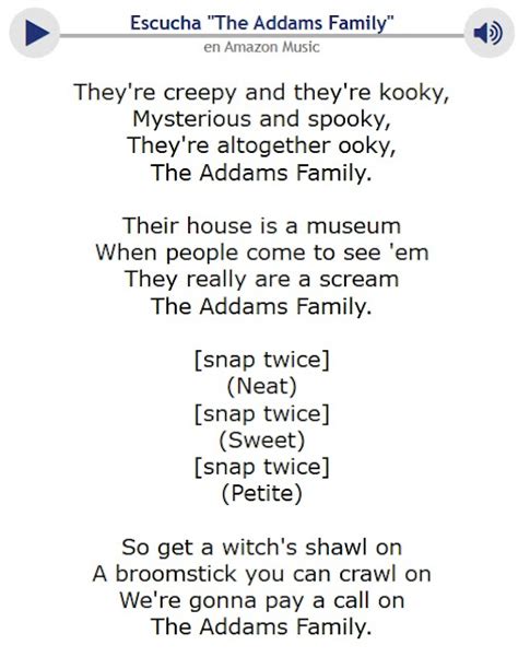 lyrics the addams family intro