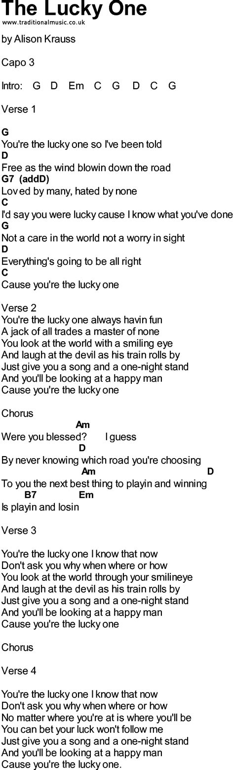 lyrics the lucky one