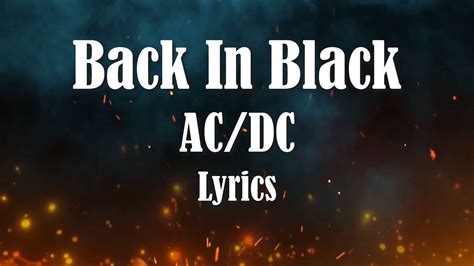 lyrics to back in black