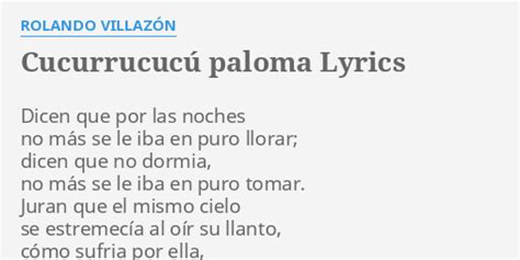 lyrics to cucurrucucu paloma