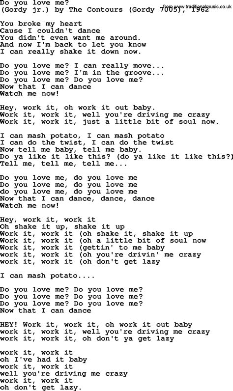 lyrics to do you love me now that i can dance