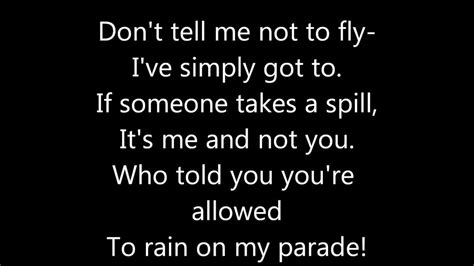 lyrics to don't rain on my parade