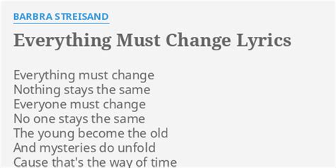 Everything Must Change" Sheet Music for Piano/Vocal/Chords Sheet