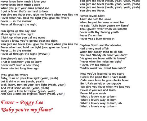 lyrics to fever by peggy lee