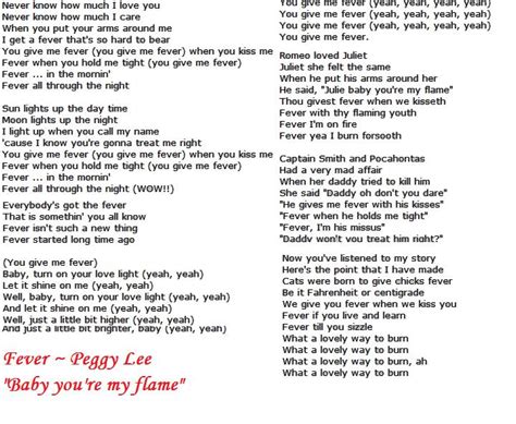 lyrics to fever peggy lee