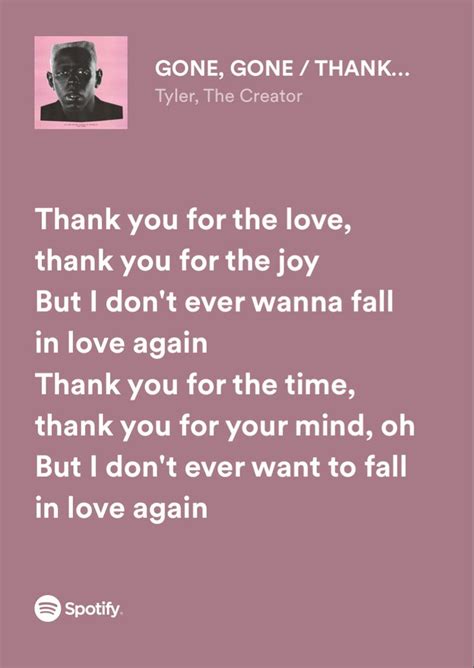 lyrics to gone gone thank you