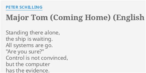 lyrics to major tom coming home