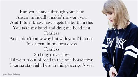 lyrics to songs by taylor swift
