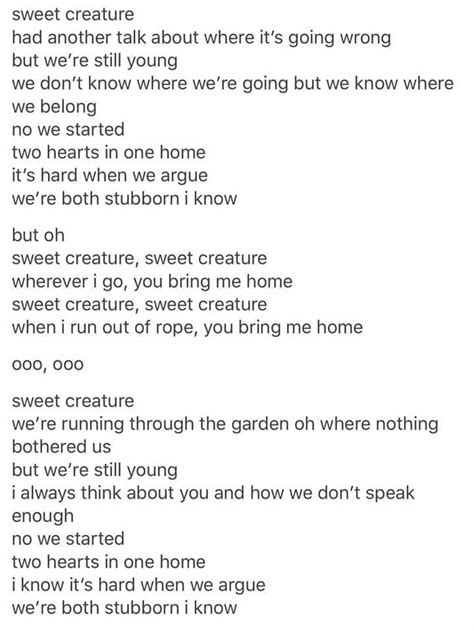 lyrics to sweet creature