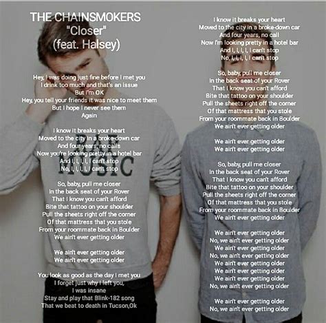 lyrics to the song closer