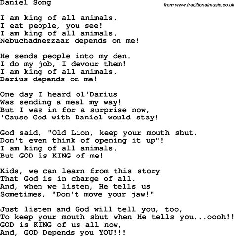 lyrics to the song daniel