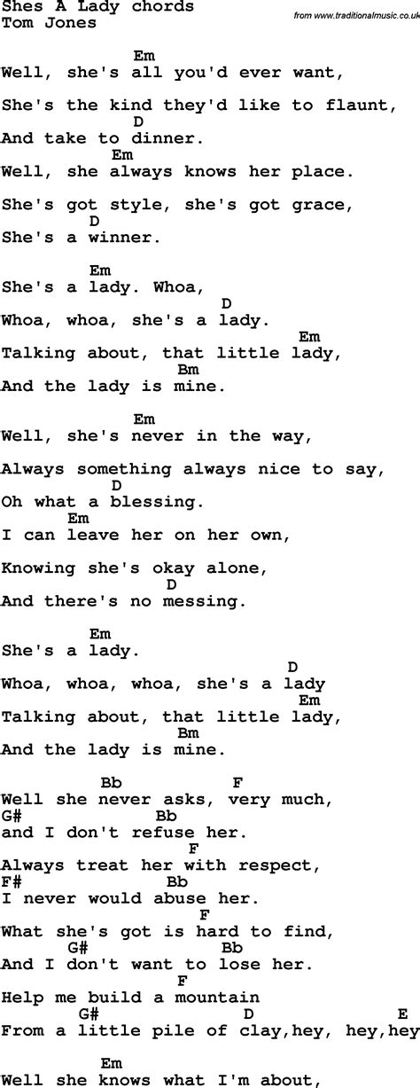 lyrics to the song she's a lady