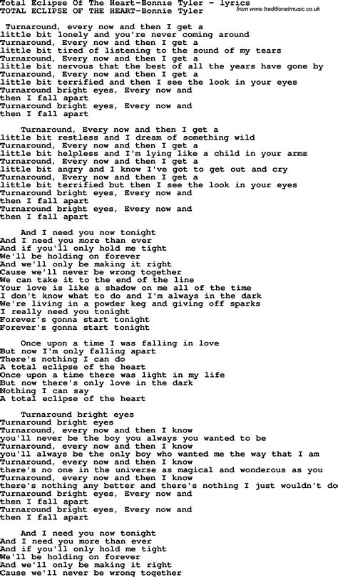 lyrics to total eclipse