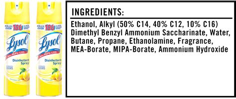 lysol spray ingredients