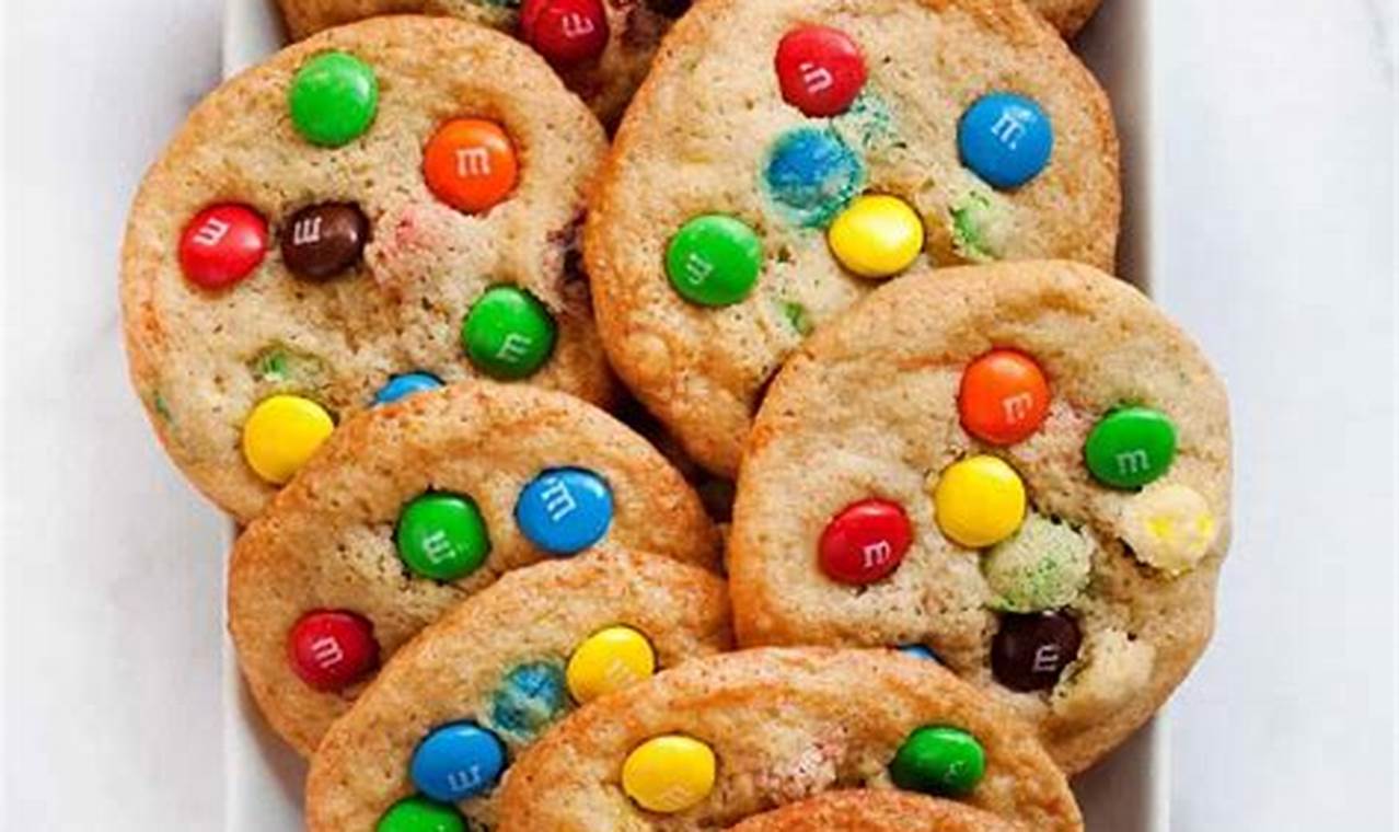 m&m cookie recipe on the bag
