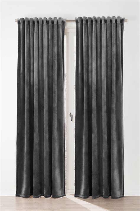 SANELA Rumsförmörkande gardiner, 1 par, mörkgrå, 140x300 cm IKEA