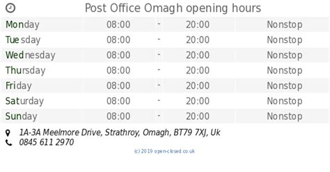 m and s omagh opening times today