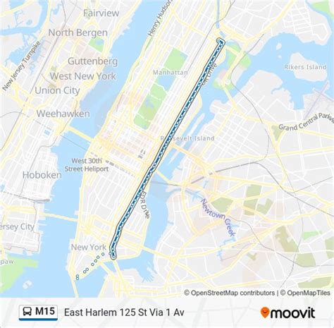 m15 bus stops nyc