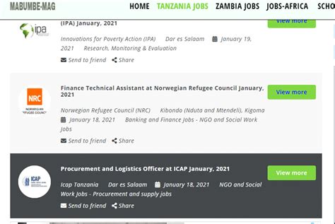 mabumbe jobs in tanzania 2023/2024
