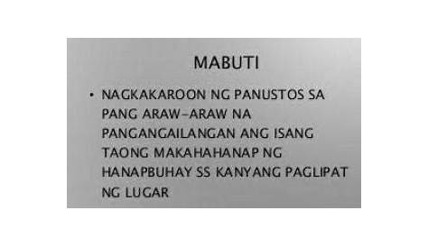 Gawain sa Pagkatuto Bilang 5: Tukuyin ang mabuti at di-mabuting epekto