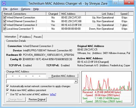 Image of the MAC Address Changer app