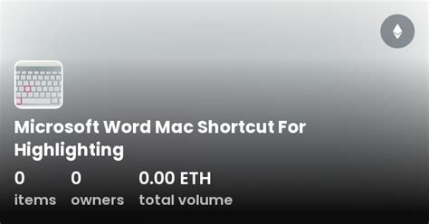 mac keyboard shortcut for highlighting text in word