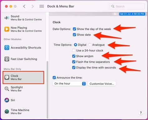Mac Show Date And Time In Menu Bar
