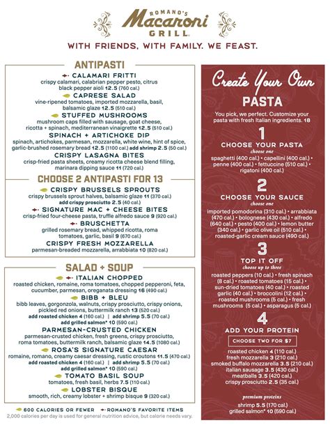 Macaroni Grill Pizza Menu
