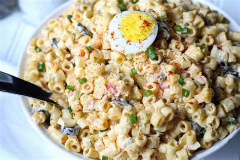 macaroni salad with deviled eggs