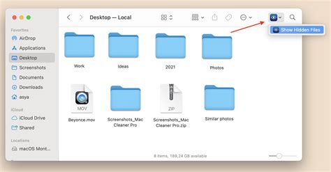 macbook display hidden files
