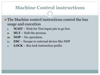Machine Control Instructions Example