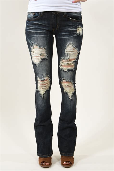 Machine Distressed Jeans