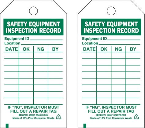 Machine Inspection Tag