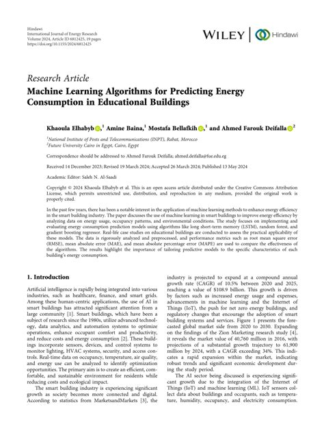 machine learning algorithms for predicting energy consumption in educational buildings