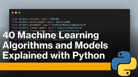 machine learning algorithms in python code with examples
