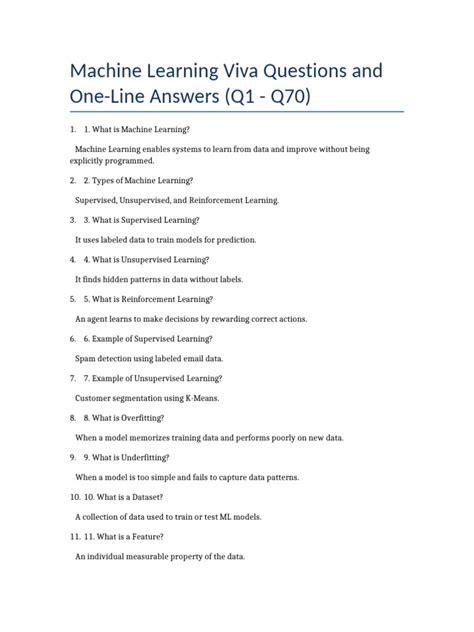 machine learning viva questions and answers pdf