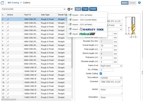 Machine Tool Database
