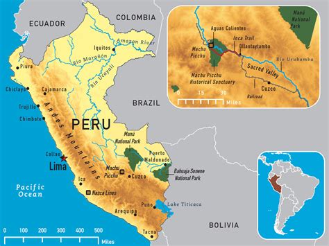 machu picchu peru map and geography