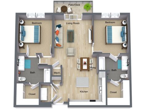 mackenzie pointe 2x2 apartment floor plan