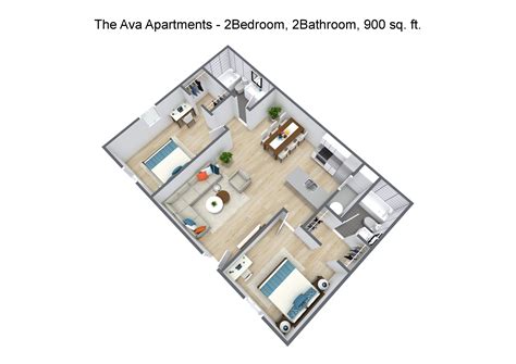 mackenzie pointe 2x2 apartment floor plan