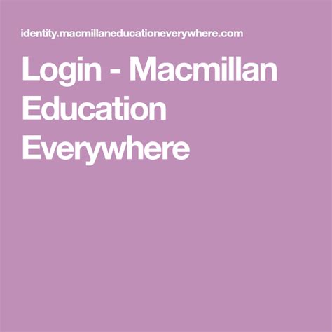 macmillan education everywhere sign in