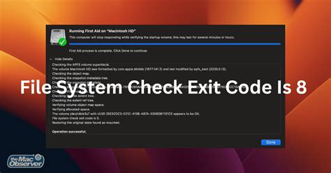 Macos File System Check Exit Code Is 8