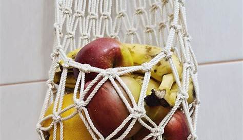 Macrame Fruit Hammock Pattern Hanging Basket Woven Storage