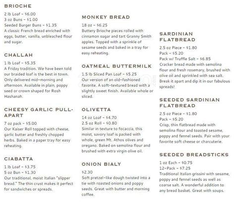 Macrina Bakery Seattle Menu