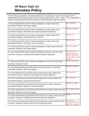 macro topic 4.6 monetary policy worksheet answers