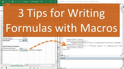 macro writing in excel