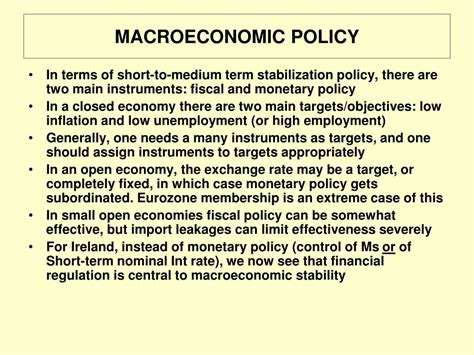 macroeconomic policy examples
