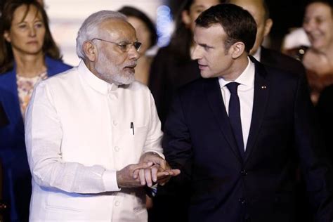 macron arrives in india