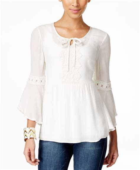 macys white blouses