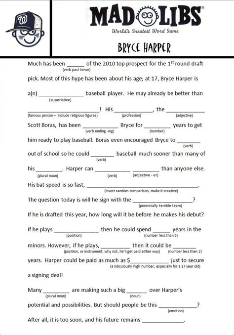Mad Libs Printables Pdf Funny